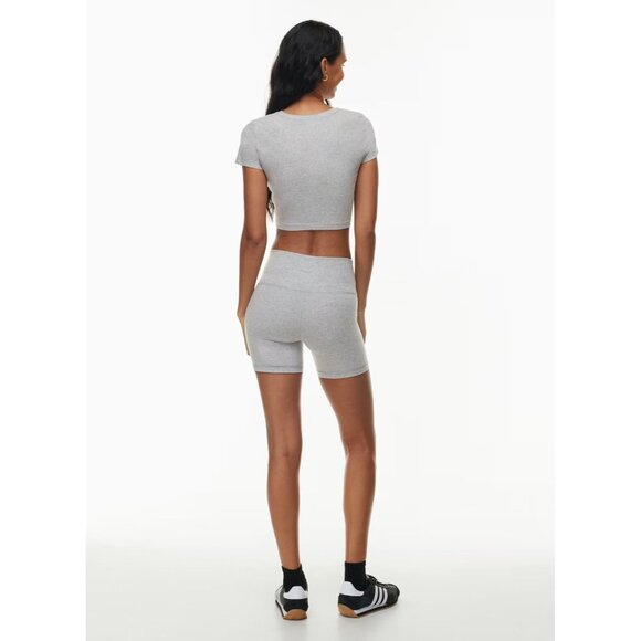 Aritzia TNA Hold-It Ortiz Grey Cotton Jersey Cropped Crew Neck T-Shirt, Size M - Picture 15 of 16